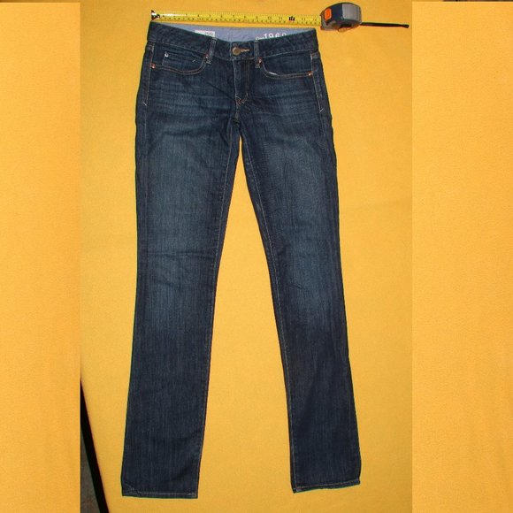 Gap 1969 Real Straight Dark Blue Jeans - Waist 28x32.5 Inseam - Picture 1 of 11